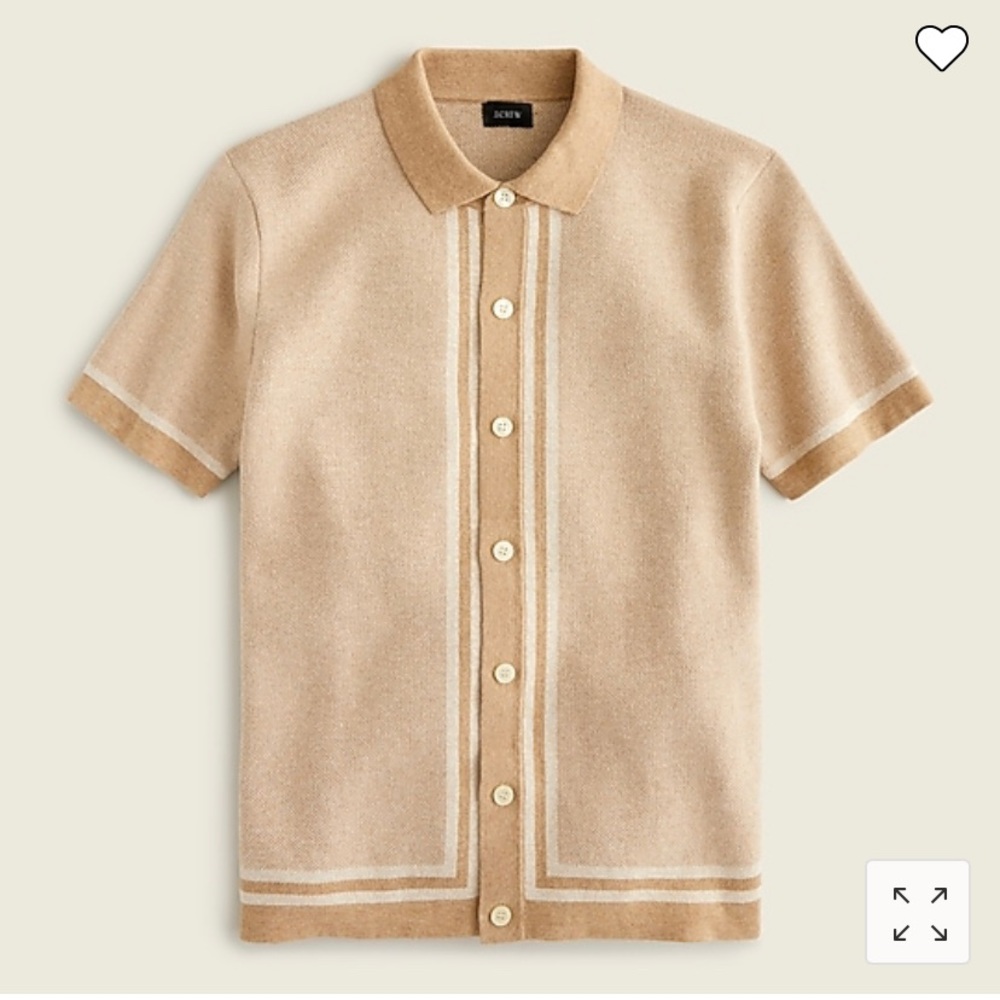 J Crew Men’s Cotton bird's-eye short-sleeve polo sweater. Size XL